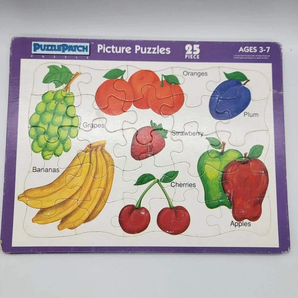90s Puzzle Patch Picture‎ Puzzles Frame Tray 25 Pieces Age 3-7 3pc